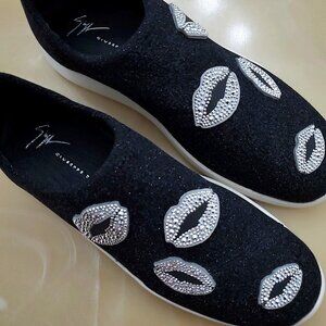 Giuseppe Zanotti Black and Silver Sneakers